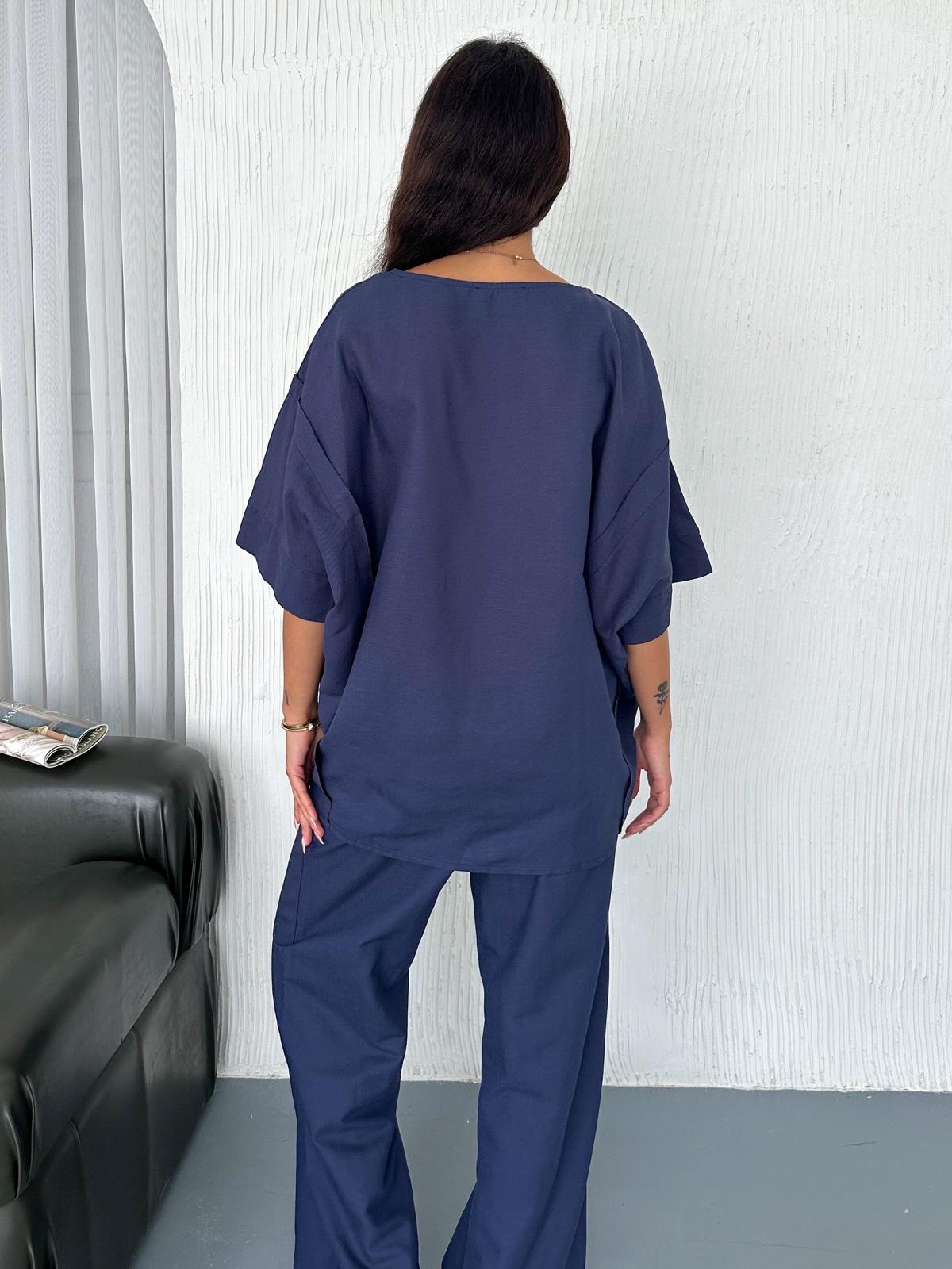 Salaş Keten Takım - Lacivert