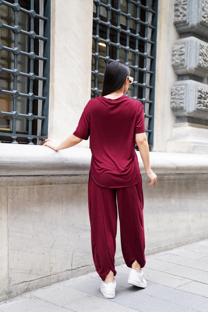 Şalvarlı Takım - BORDO