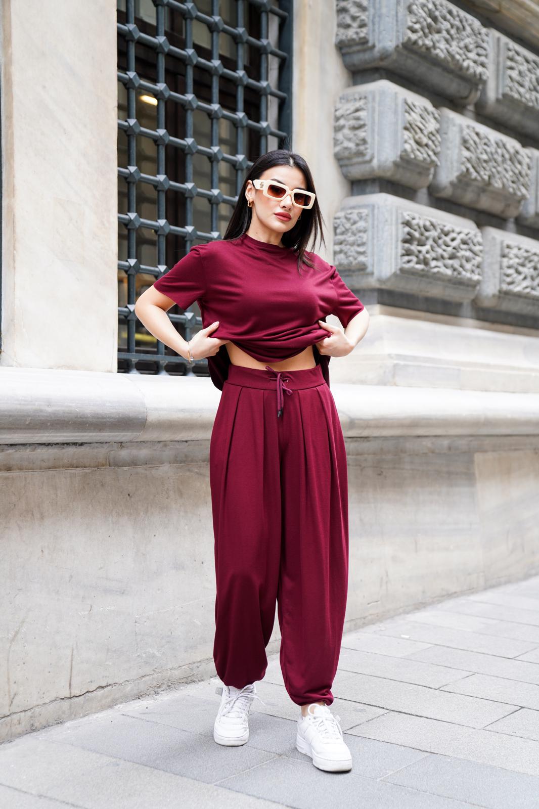 Şalvarlı Takım - BORDO