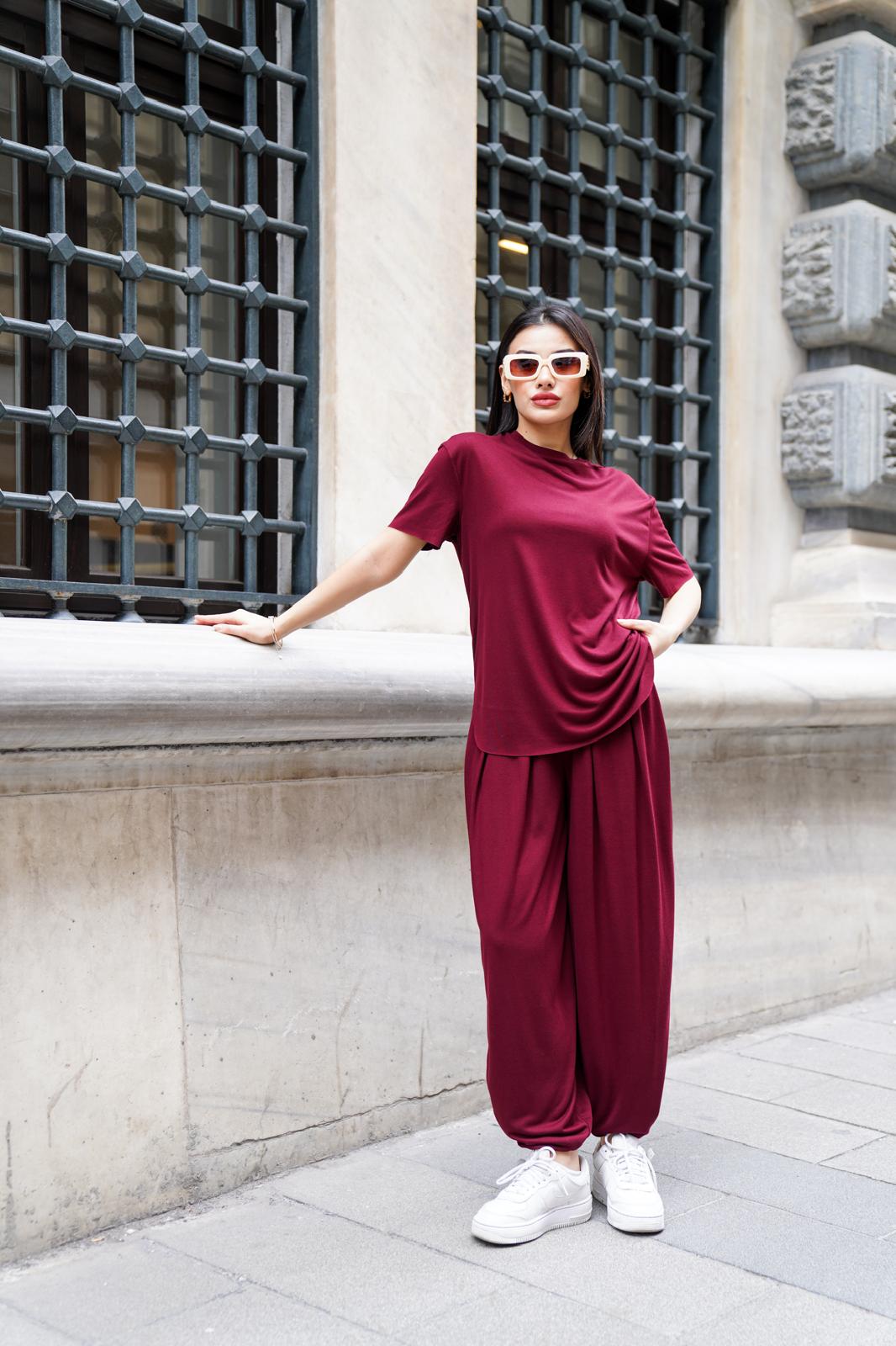 Şalvarlı Takım - BORDO