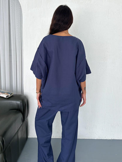 Salaş Keten Takım - Lacivert