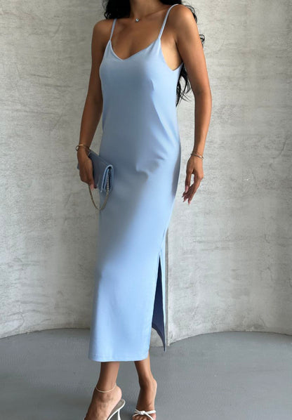 Kristal Askılı Elbise - Bebe Mavisi