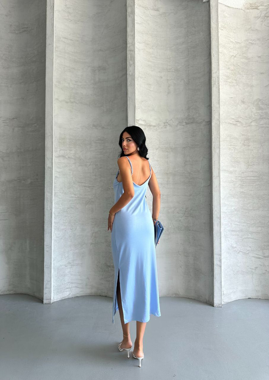 Kristal Askılı Elbise - Bebe Mavisi