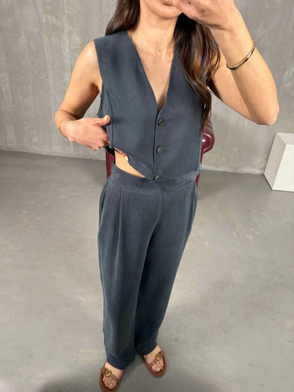 Tensel Yelek Pantolon Takım - Antrasit